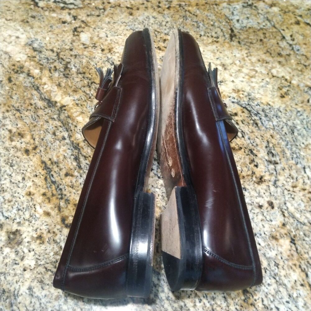 Mezlan Santander Kiltie Tassel Leather Loafer Dress Shoe Burgundy Mens 10.5 EUC - Picture 6 of 13